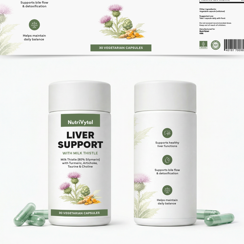 Label with the title 'Clean Supplement Label Design'