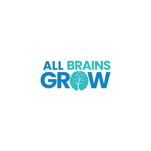 Brain brand with the title 'Logo for ALL BRAINS GROW'