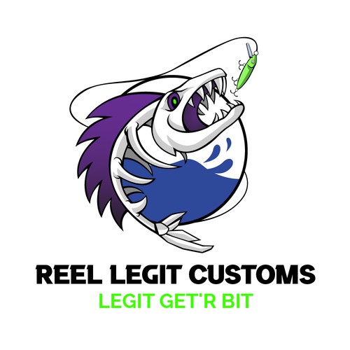 Skeleton logo with the title 'Logo Concept for REEL LEGIT CUSTOMS'