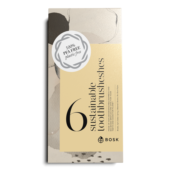 Classic packaging with the title 'Sustainable ToothBrushes'