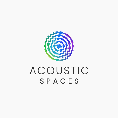 Optical logo with the title 'ACOUSTIC SPACES'
