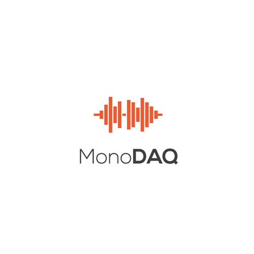 Orange and gray logo with the title 'Logo for MonoDAQ company'