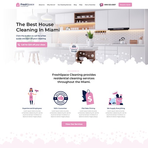 Service website with the title 'Premium House Cleaning Website'