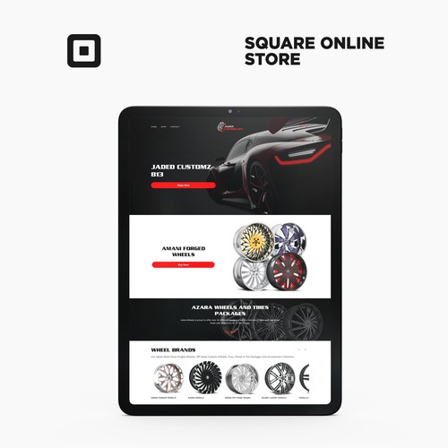 Automotive design with the title 'Square Online Store For Jaded Customz 813'