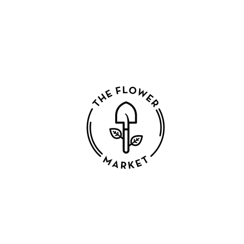 Flower shop design with the title 'The flower market'