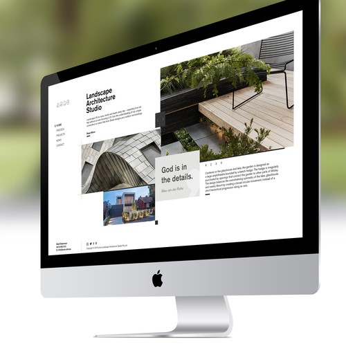 Architecture website with the title 'Website Design for high-end Architectural Firm '