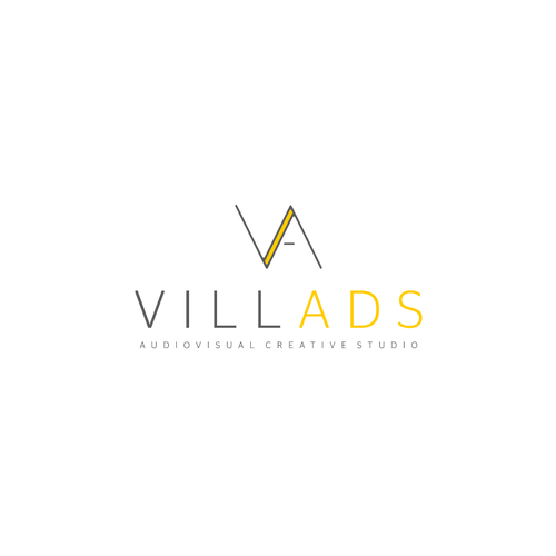 Black and yellow logo with the title 'Villads Logo Design'