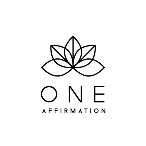 Lotus design with the title 'Logo and website for Jewelry Line called One Affirmation'