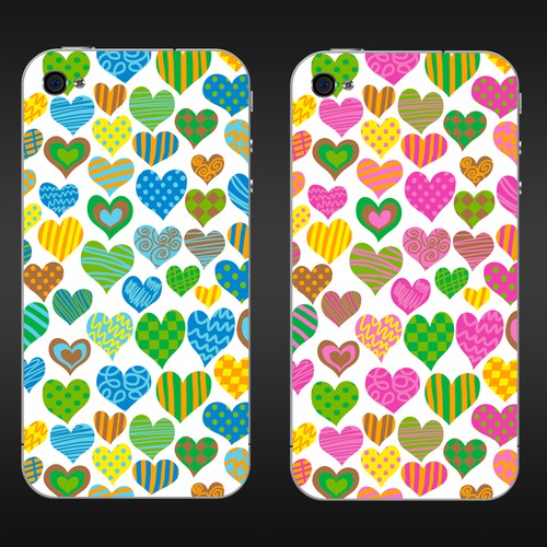 Heart design with the title 'New merchandise design (smartphone case) wanted for HipArt '