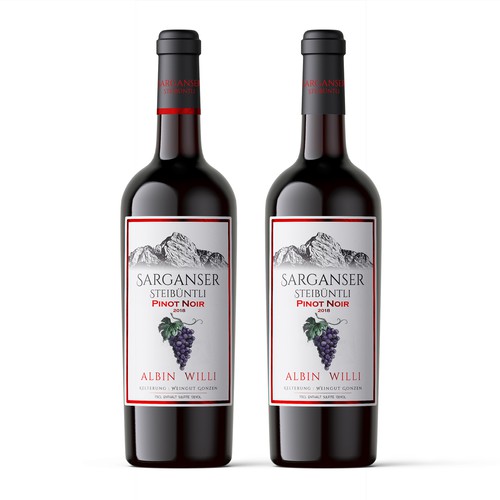 Pinot noir label with the title 'Wine Label '
