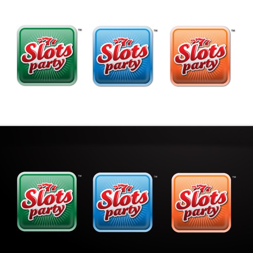 Slot machine logo with the title 'Logo for Slots Party'