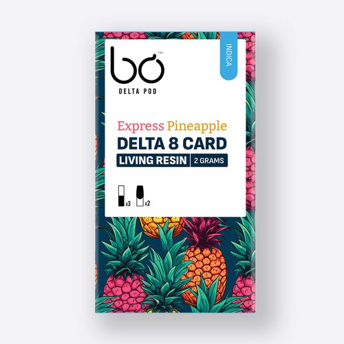 Pineapple design with the title 'Cannabis Cartridge Box Packaging '