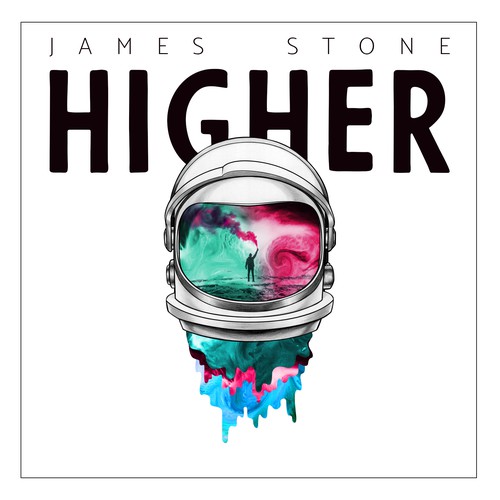 Astronaut artwork with the title 'Higher - Album Art'