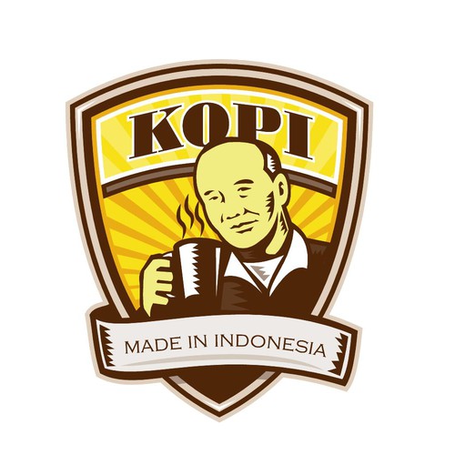 Old man logo with the title 'Kopi'