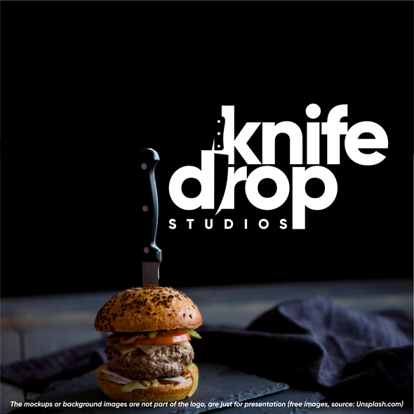 Advertising design with the title 'Knife Drop Studios'