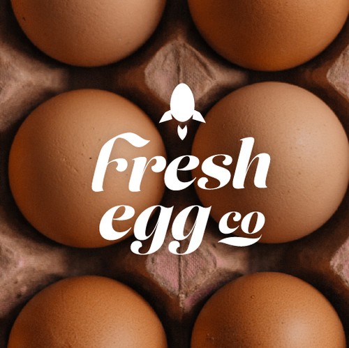 Egg design with the title 'Logo Design - Fresh Egg Co'