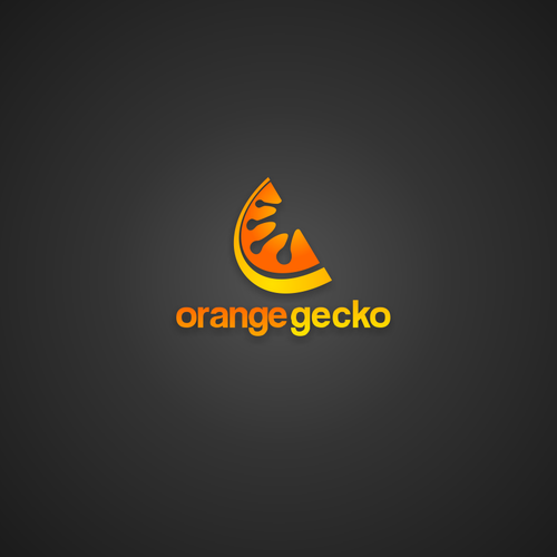 Orange and pink logo with the title 'Creative logo for Orange Gecko [IT Consultancy]'