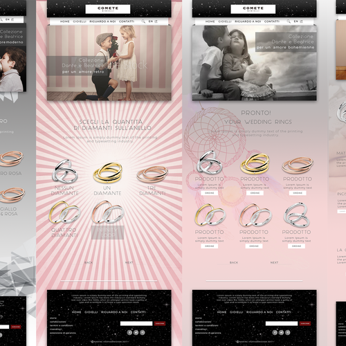 Jewelry website with the title 'Website for Italian jewellery brand'