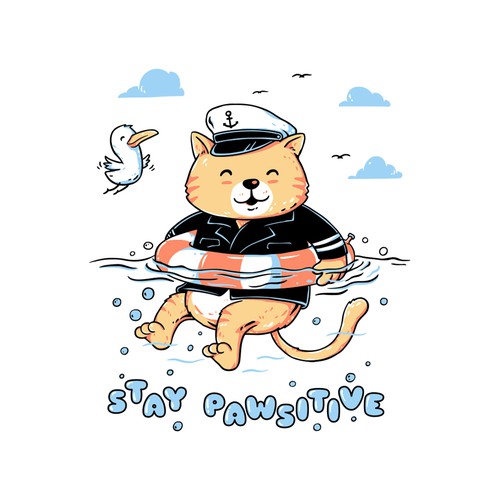 Retail t-shirt with the title 'Stay Pawsitive'