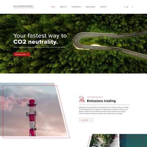 Investment website with the title 'Environmental Investment Company; Business & Consulting'