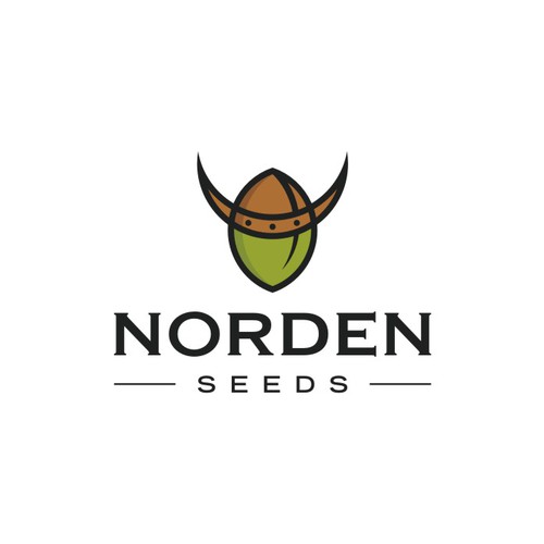 Viking ship logo with the title 'Fun Modern Logo for Cannabis Seeds Company'