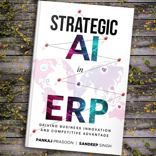 Innovative book cover with the title 'Strategic AI in ERP'
