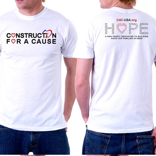 Construction t-shirt with the title 'Construction for a Cause t-shirt design'