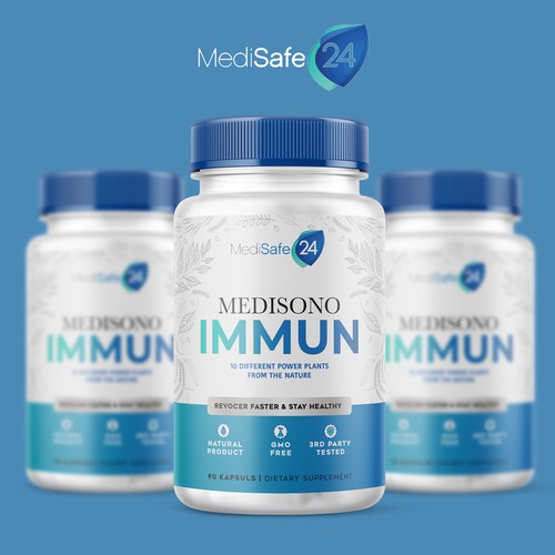 Herbal label with the title 'Immune Supplement Label Design'