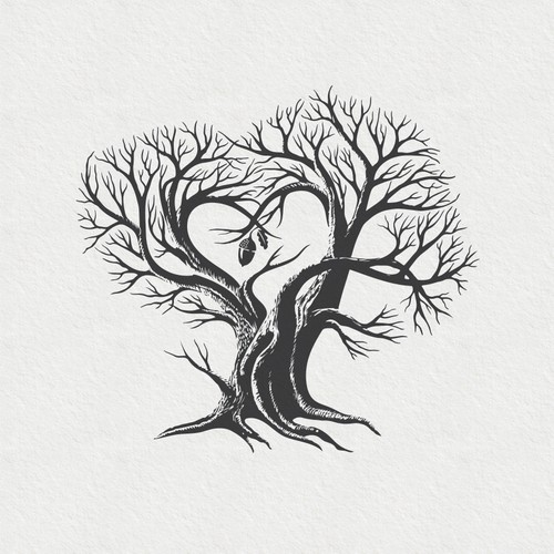 Tree root logo with the title 'Oak Tree Silhouette'