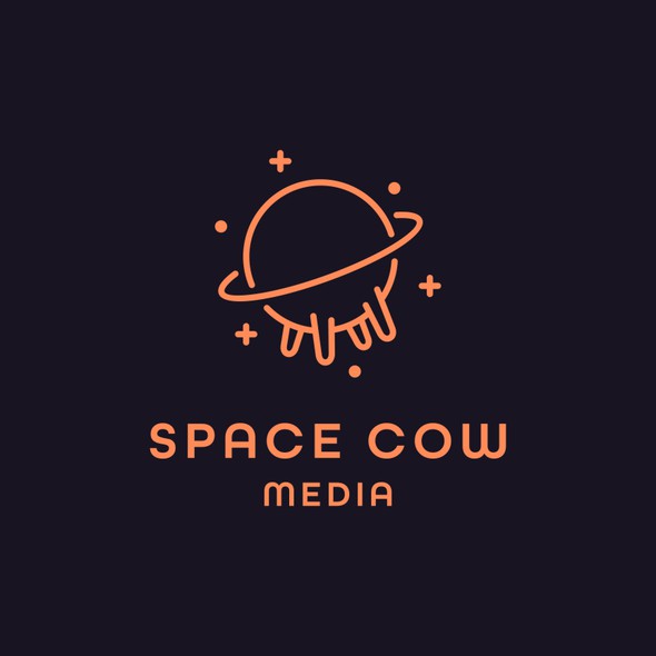 Planet logo with the title 'Space Cow Media '