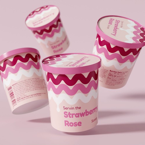 Ice cream packaging with the title 'Ice Cream Pints design'