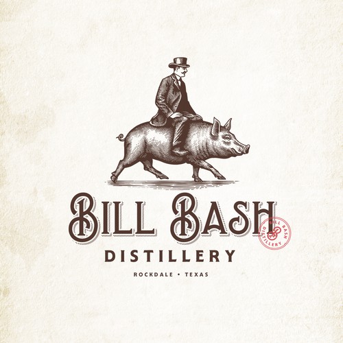Retro brand with the title 'Spirit, Bourbon, Whiskey, Gin Logo Design'