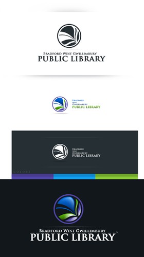 Library design with the title 'Help Bradford West Gwillimbury Public Library with a new logo'
