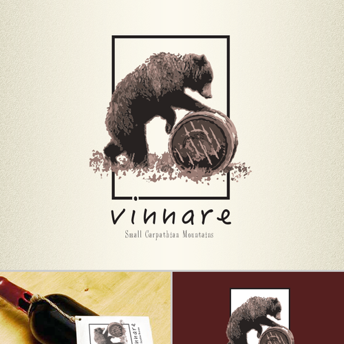 Wine bottle logo with the title 'Winery Logo, Corp Design and Labels, next stages potentially a web site and social media'