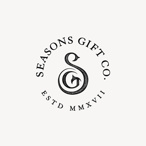 Artisanal design with the title 'Seasons Gift Co. - Logo Design'