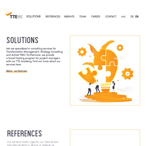 Orange illustration with the title 'landing page illustration'