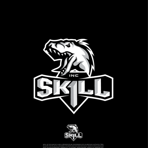 Dinosaur design with the title 'Sk1ll eSports Team Logo'
