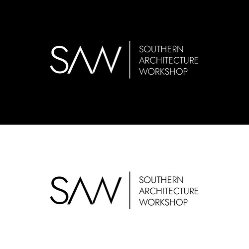 Mockup logo with the title 'SAW || Logo Design'