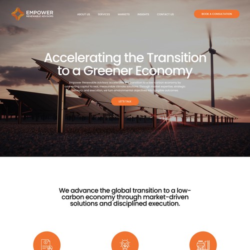 Design with the title 'Premium Website for Solar Energy Platform'