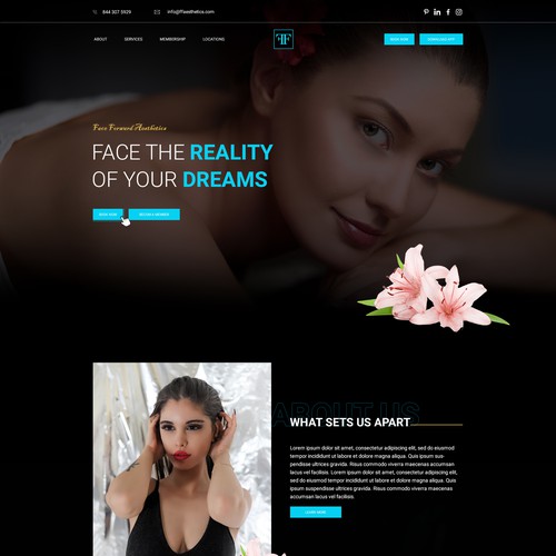 Spa website with the title 'web page design'