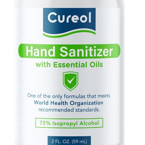 Sanitary design with the title 'Cureol Hand Sanitizer'