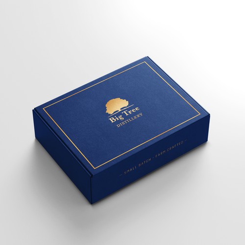 Gin packaging with the title 'Big Tree Distillery'