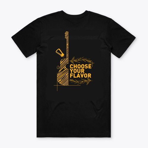 Guitar t-shirt with the title 'Choose Your Flavor'