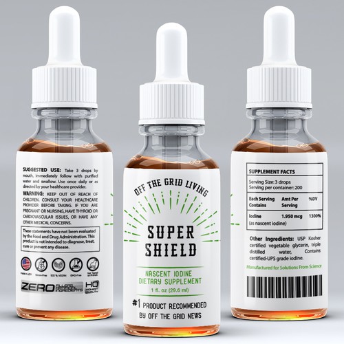 Simple label with the title 'label for a supplement created to protect against a nuclear blast'