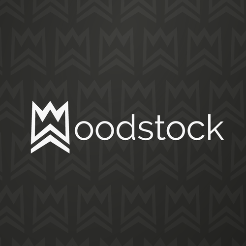 Black crown logo with the title 'Logo for Woodstock '