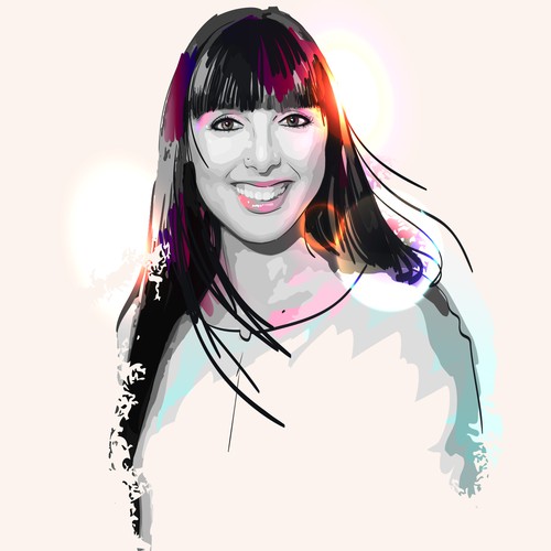 Bright artwork with the title 'Portrait Illustration'