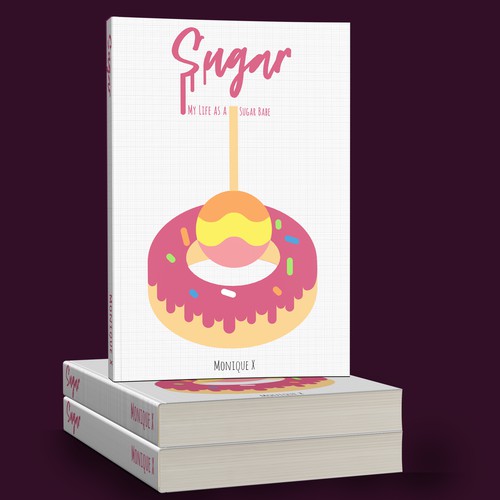 Sugar design with the title 'Book cover for adults'