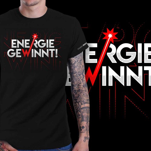 German design with the title 'Energie Gewinnt t shirt'