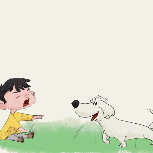 Boy artwork with the title 'Book Illustration'