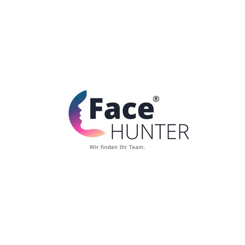 Recruitment logo with the title 'logo concept for "Face hunter" '